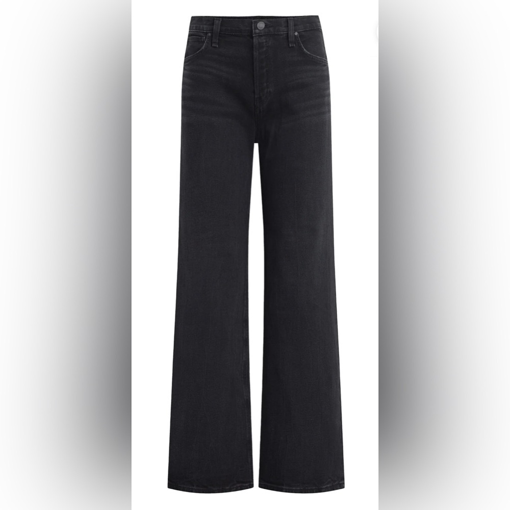 Hudson Rosie‎ Black Wide Leg High Rise Stretch Denim Jeans, Size 28